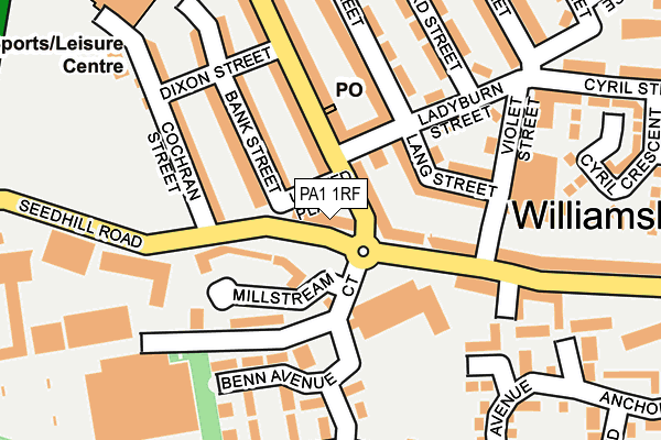 PA1 1RF map - OS OpenMap – Local (Ordnance Survey)