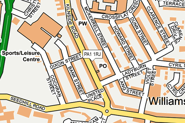 PA1 1RJ map - OS OpenMap – Local (Ordnance Survey)
