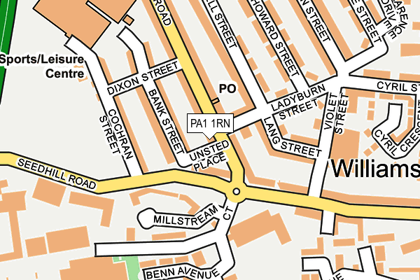 PA1 1RN map - OS OpenMap – Local (Ordnance Survey)