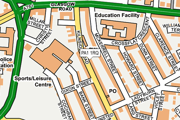PA1 1RQ map - OS OpenMap – Local (Ordnance Survey)