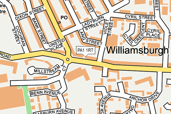 PA1 1RT map - OS OpenMap – Local (Ordnance Survey)