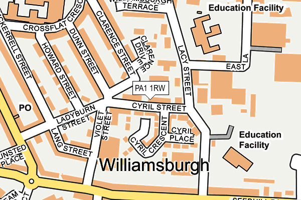 PA1 1RW map - OS OpenMap – Local (Ordnance Survey)