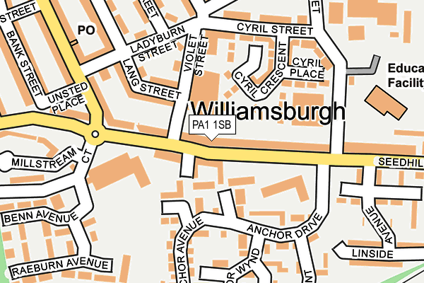 PA1 1SB map - OS OpenMap – Local (Ordnance Survey)
