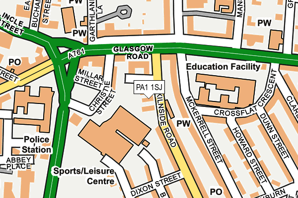 PA1 1SJ map - OS OpenMap – Local (Ordnance Survey)