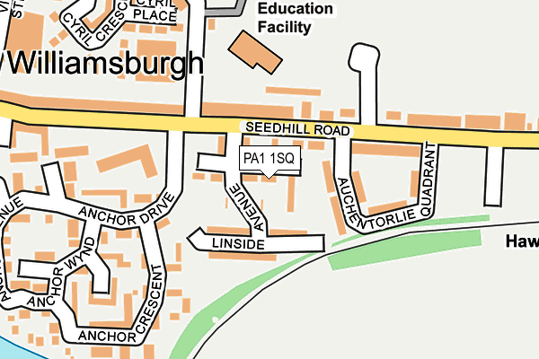 PA1 1SQ map - OS OpenMap – Local (Ordnance Survey)