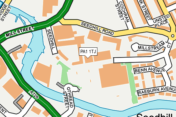 PA1 1TJ map - OS OpenMap – Local (Ordnance Survey)