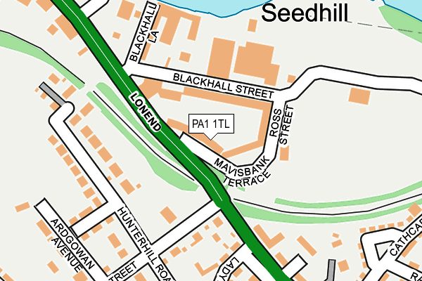 PA1 1TL map - OS OpenMap – Local (Ordnance Survey)
