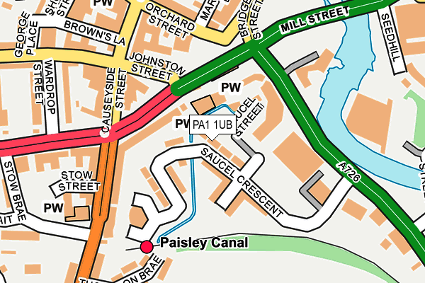 PA1 1UB map - OS OpenMap – Local (Ordnance Survey)