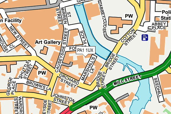PA1 1UX map - OS OpenMap – Local (Ordnance Survey)