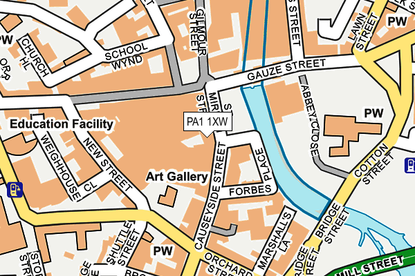PA1 1XW map - OS OpenMap – Local (Ordnance Survey)