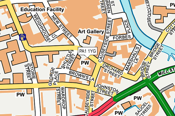 PA1 1YG map - OS OpenMap – Local (Ordnance Survey)