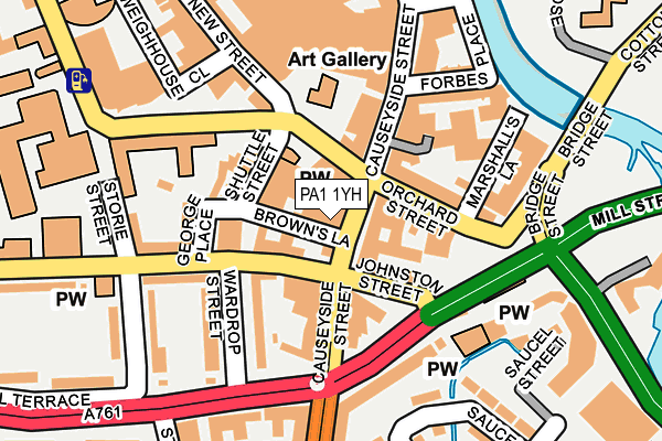 PA1 1YH map - OS OpenMap – Local (Ordnance Survey)
