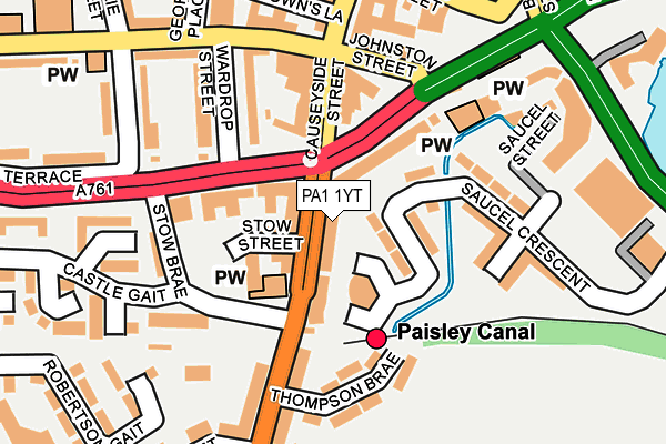 PA1 1YT map - OS OpenMap – Local (Ordnance Survey)