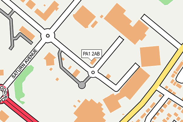 PA1 2AB map - OS OpenMap – Local (Ordnance Survey)
