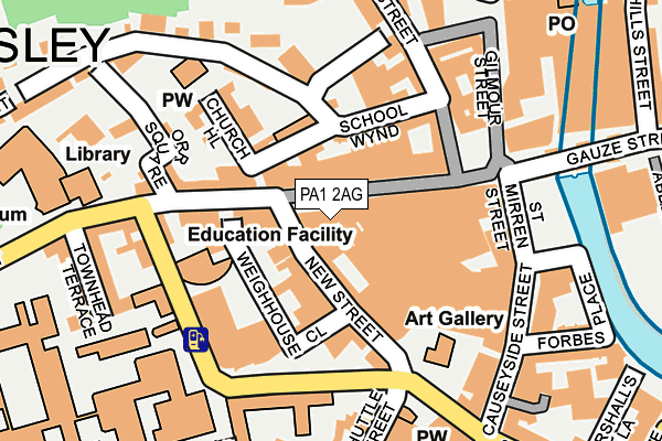 PA1 2AG map - OS OpenMap – Local (Ordnance Survey)