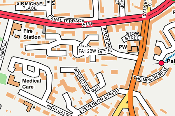 PA1 2BW map - OS OpenMap – Local (Ordnance Survey)