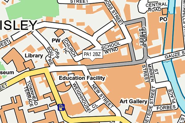 PA1 2BZ map - OS OpenMap – Local (Ordnance Survey)