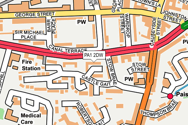 PA1 2DW map - OS OpenMap – Local (Ordnance Survey)