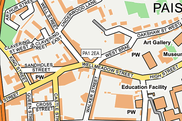 PA1 2EA map - OS OpenMap – Local (Ordnance Survey)
