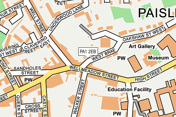 PA1 2EB map - OS OpenMap – Local (Ordnance Survey)