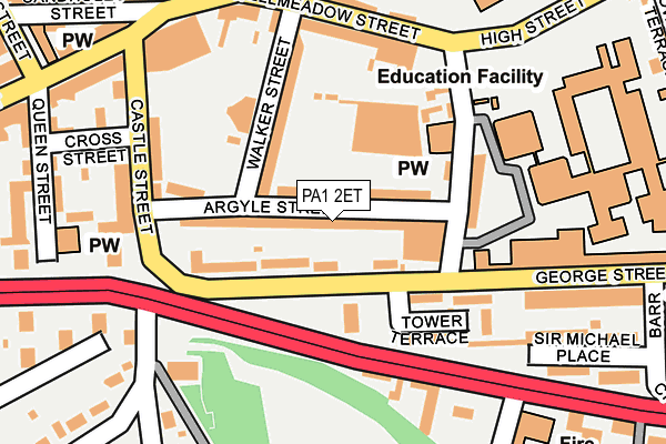 PA1 2ET map - OS OpenMap – Local (Ordnance Survey)