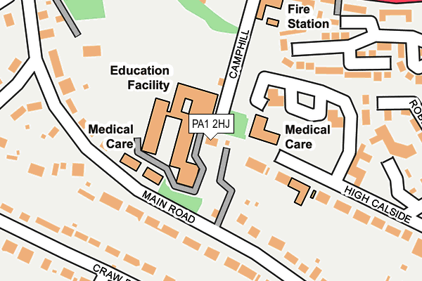 PA1 2HJ map - OS OpenMap – Local (Ordnance Survey)