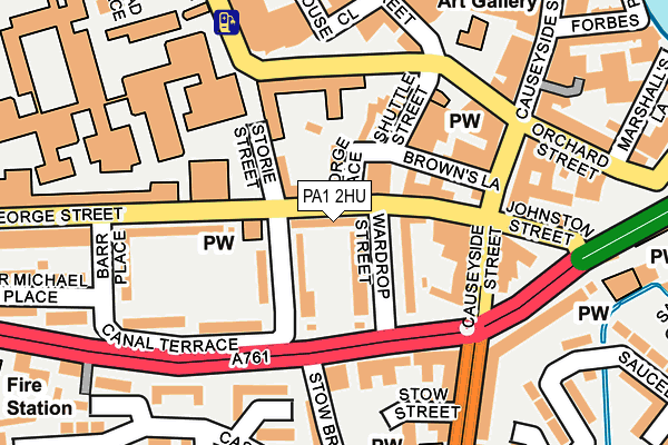 PA1 2HU map - OS OpenMap – Local (Ordnance Survey)