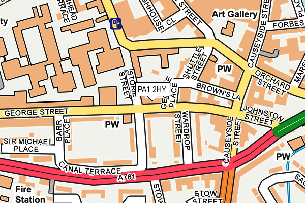 PA1 2HY map - OS OpenMap – Local (Ordnance Survey)