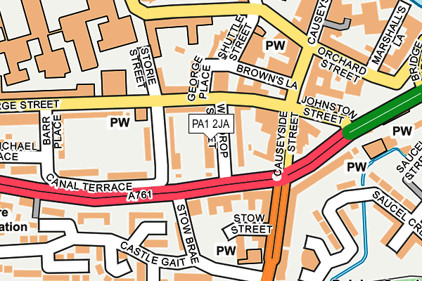 PA1 2JA map - OS OpenMap – Local (Ordnance Survey)