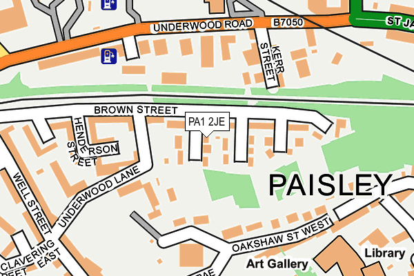 PA1 2JE map - OS OpenMap – Local (Ordnance Survey)