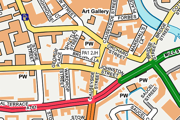 PA1 2JH map - OS OpenMap – Local (Ordnance Survey)