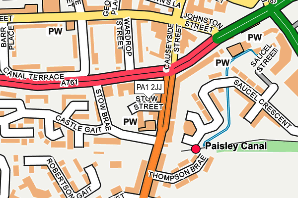 PA1 2JJ map - OS OpenMap – Local (Ordnance Survey)