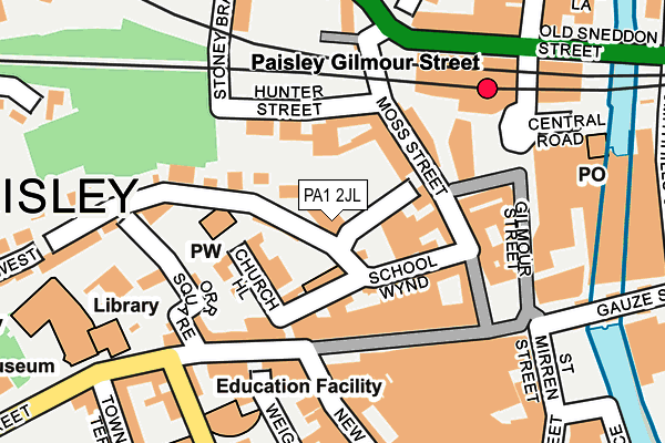 PA1 2JL map - OS OpenMap – Local (Ordnance Survey)