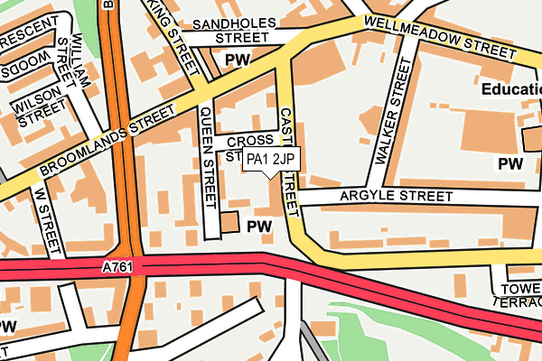 PA1 2JP map - OS OpenMap – Local (Ordnance Survey)