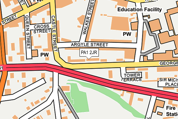 PA1 2JR map - OS OpenMap – Local (Ordnance Survey)