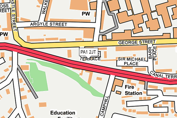 PA1 2JT map - OS OpenMap – Local (Ordnance Survey)