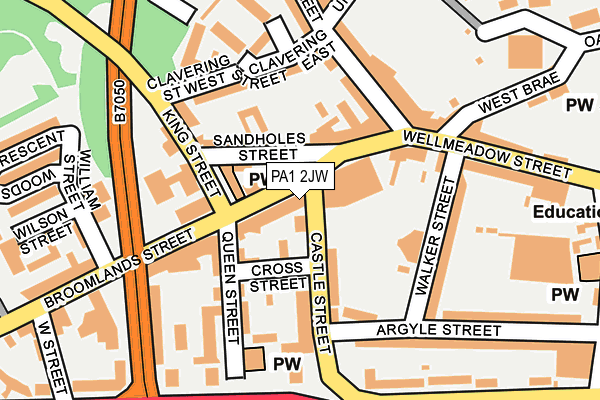 PA1 2JW map - OS OpenMap – Local (Ordnance Survey)