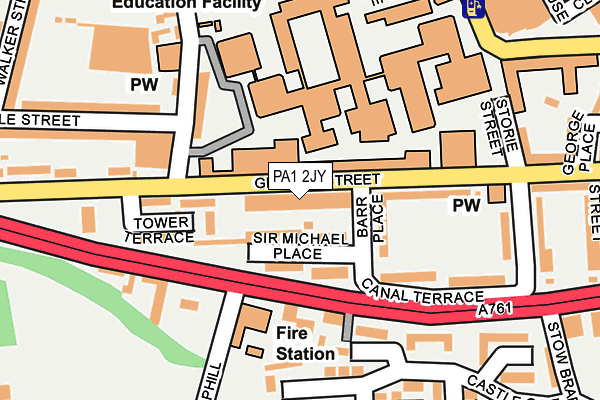 PA1 2JY map - OS OpenMap – Local (Ordnance Survey)