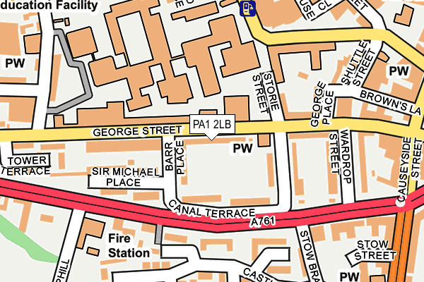 PA1 2LB map - OS OpenMap – Local (Ordnance Survey)