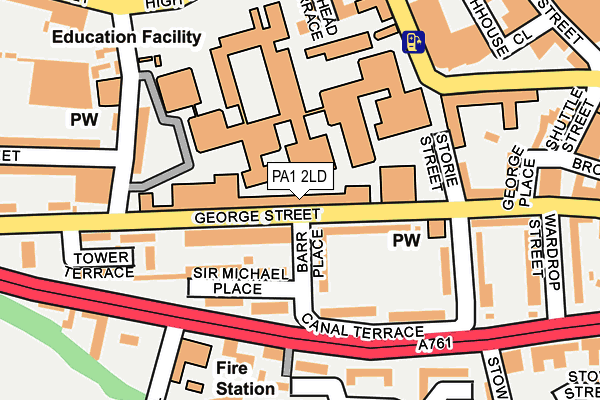 PA1 2LD map - OS OpenMap – Local (Ordnance Survey)