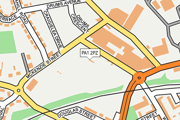 PA1 2PZ map - OS OpenMap – Local (Ordnance Survey)