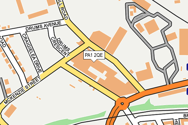 PA1 2QE map - OS OpenMap – Local (Ordnance Survey)