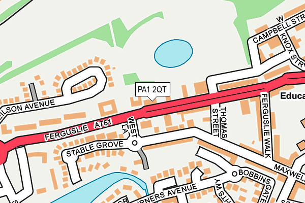 PA1 2QT map - OS OpenMap – Local (Ordnance Survey)