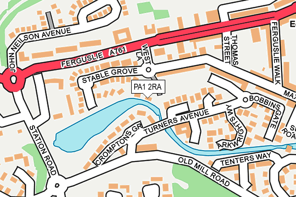 PA1 2RA map - OS OpenMap – Local (Ordnance Survey)