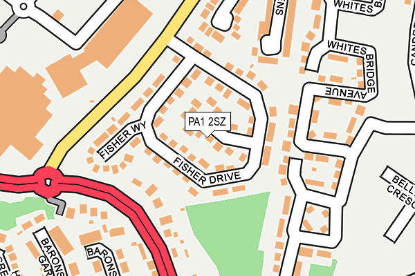 PA1 2SZ map - OS OpenMap – Local (Ordnance Survey)
