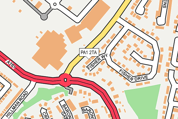 PA1 2TA map - OS OpenMap – Local (Ordnance Survey)