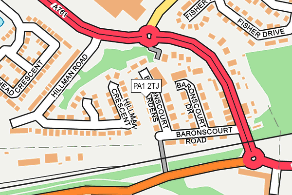 PA1 2TJ map - OS OpenMap – Local (Ordnance Survey)