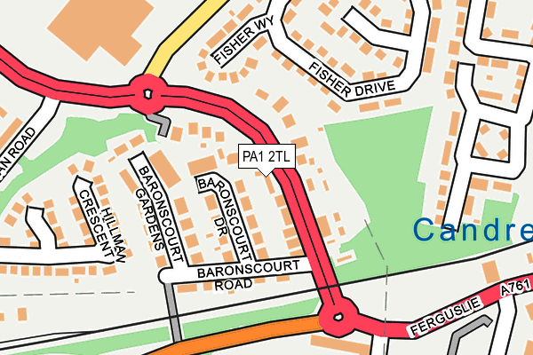 PA1 2TL map - OS OpenMap – Local (Ordnance Survey)