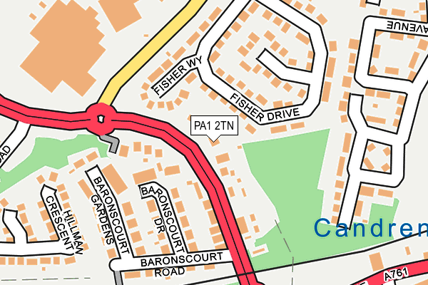 PA1 2TN map - OS OpenMap – Local (Ordnance Survey)