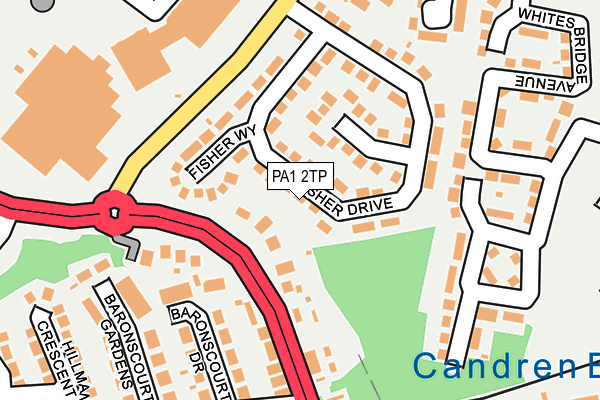 PA1 2TP map - OS OpenMap – Local (Ordnance Survey)